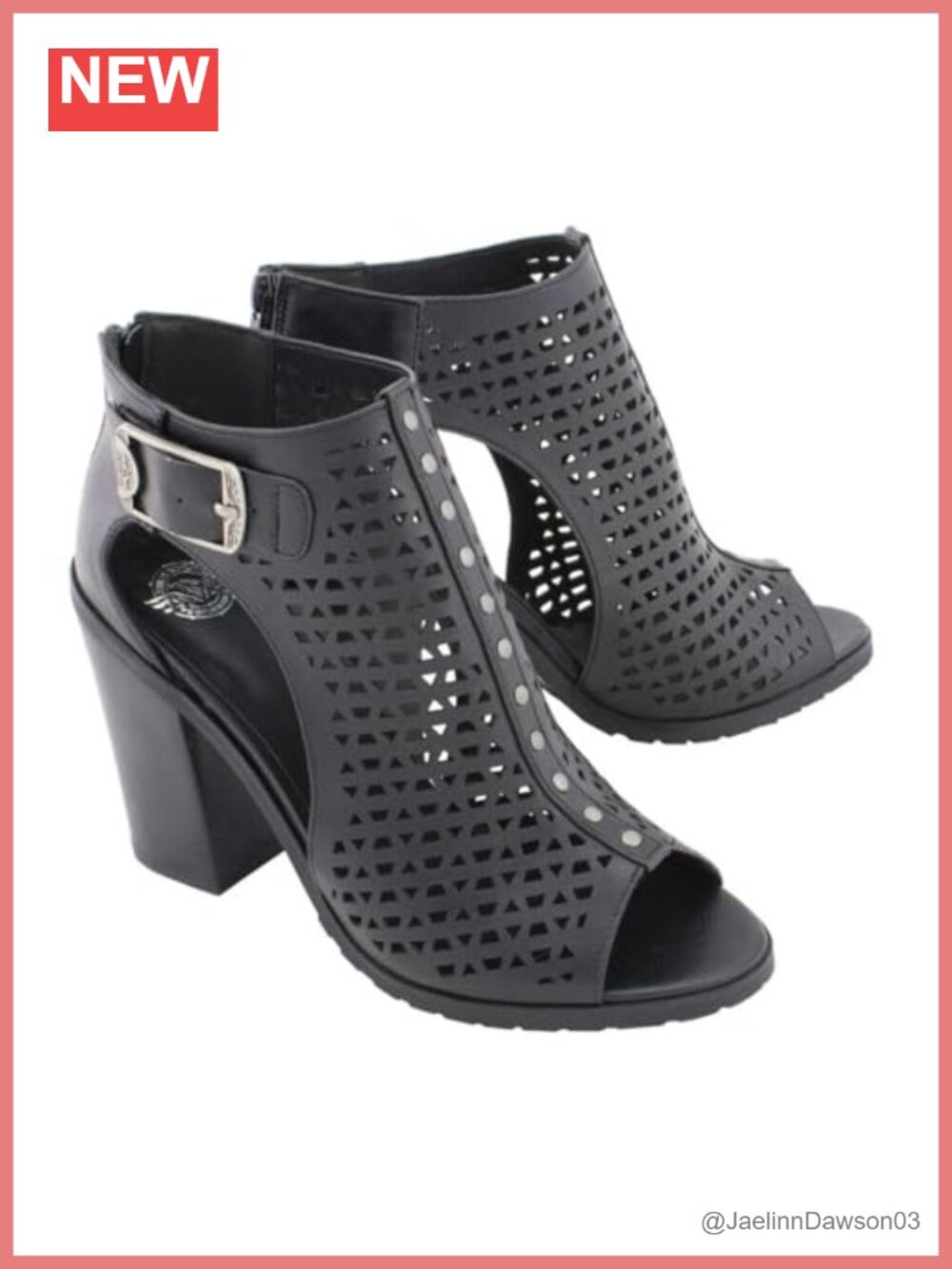Black Mesh Open-Toe Platform Heeled Sandals with Buckle Strap and Zipper